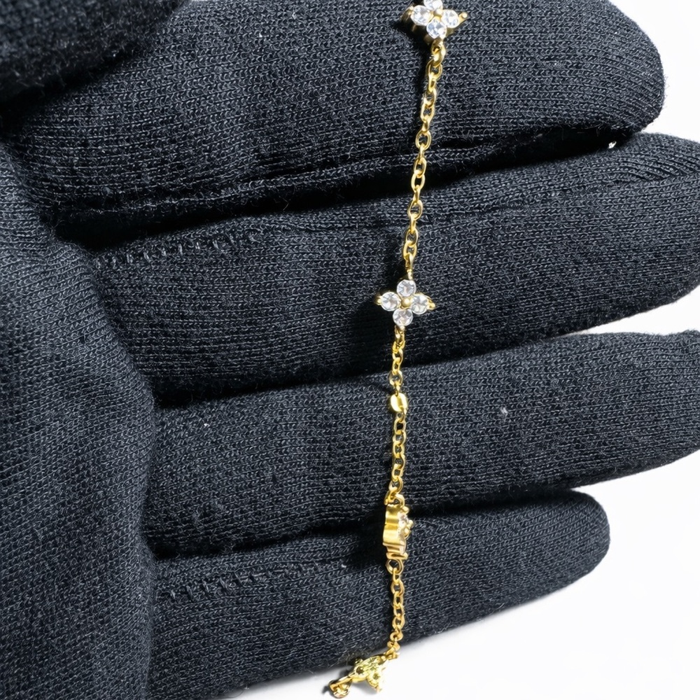 Swarovski Moisonatte Gold-Tone Floral Crystal Station Bracelet